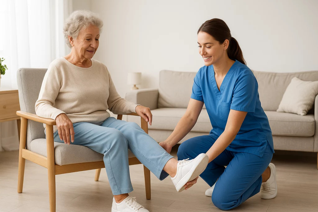 Ejercicio de extensión de rodilla sentado para fortalecer el cuádriceps en artrosis.